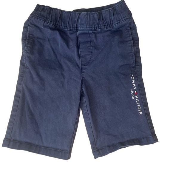 🟢 3/$15 Tommy Hilfiger Pull On Shorts Navy Blue Boy Small (8/10) - Picture 1 of 4